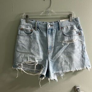 NWT American eagle curvy 90s boyfriend shorts light wash distressed